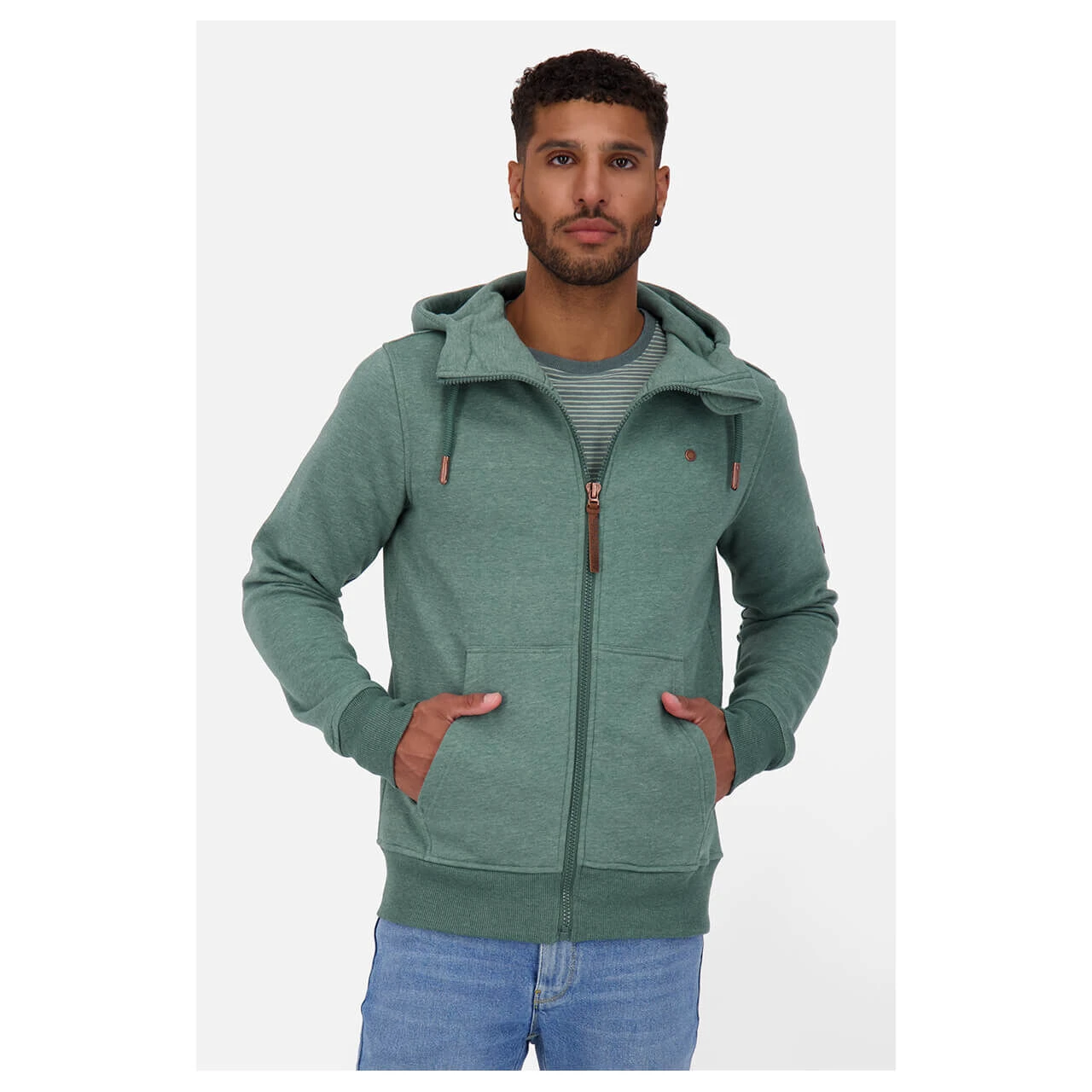 Alife And Kickin Herren Hoodie Sweatjacke Trasher A Sage Leaf Melange 2 Alife And Kickin Herren Hoodie Sweatjacke Trasher A Sage Leaf Melange – Bild 2