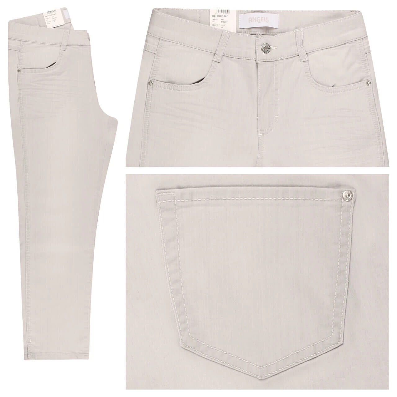 Angels Cici Crop Slit 7/8 Jeans Light Grey Used 1 Angels Cici Crop Slit 7/8 Jeans Light Grey Used