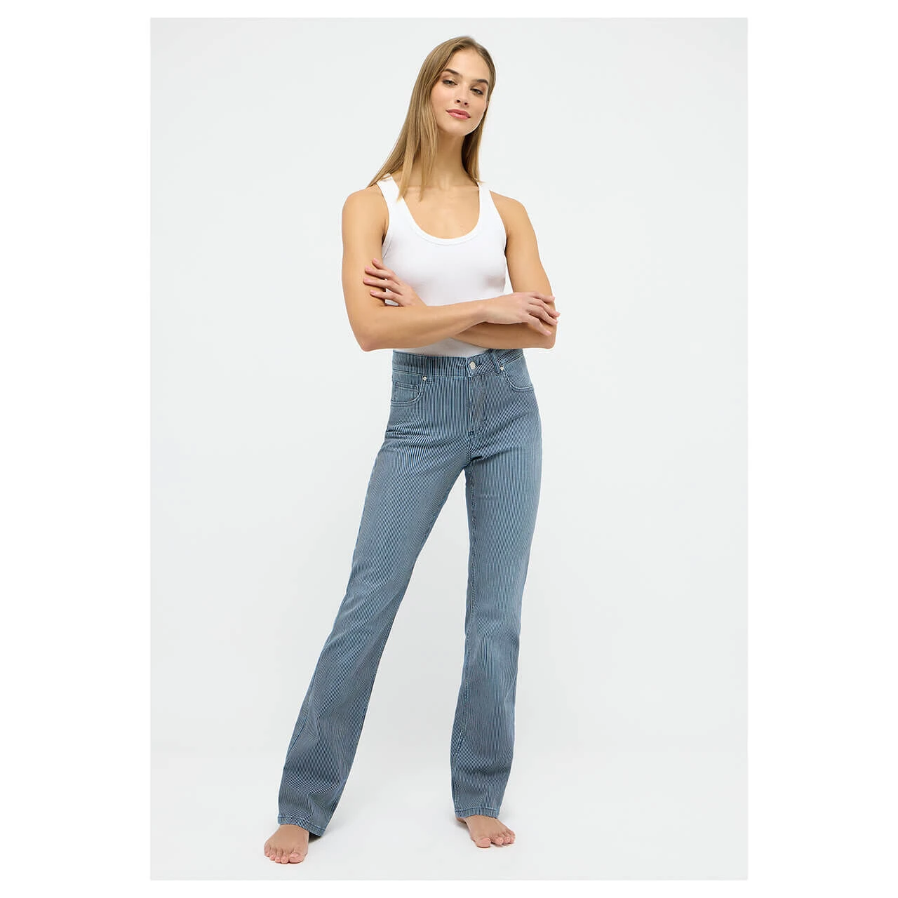 Angels Leni Jeans Blue Used Small Stripes 6 Angels Leni Jeans Blue Used Small Stripes – Bild 6