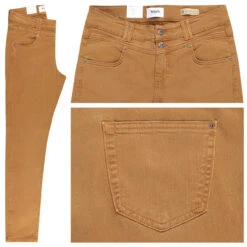 Angels Skinny Button Jeans Dark Camel Used