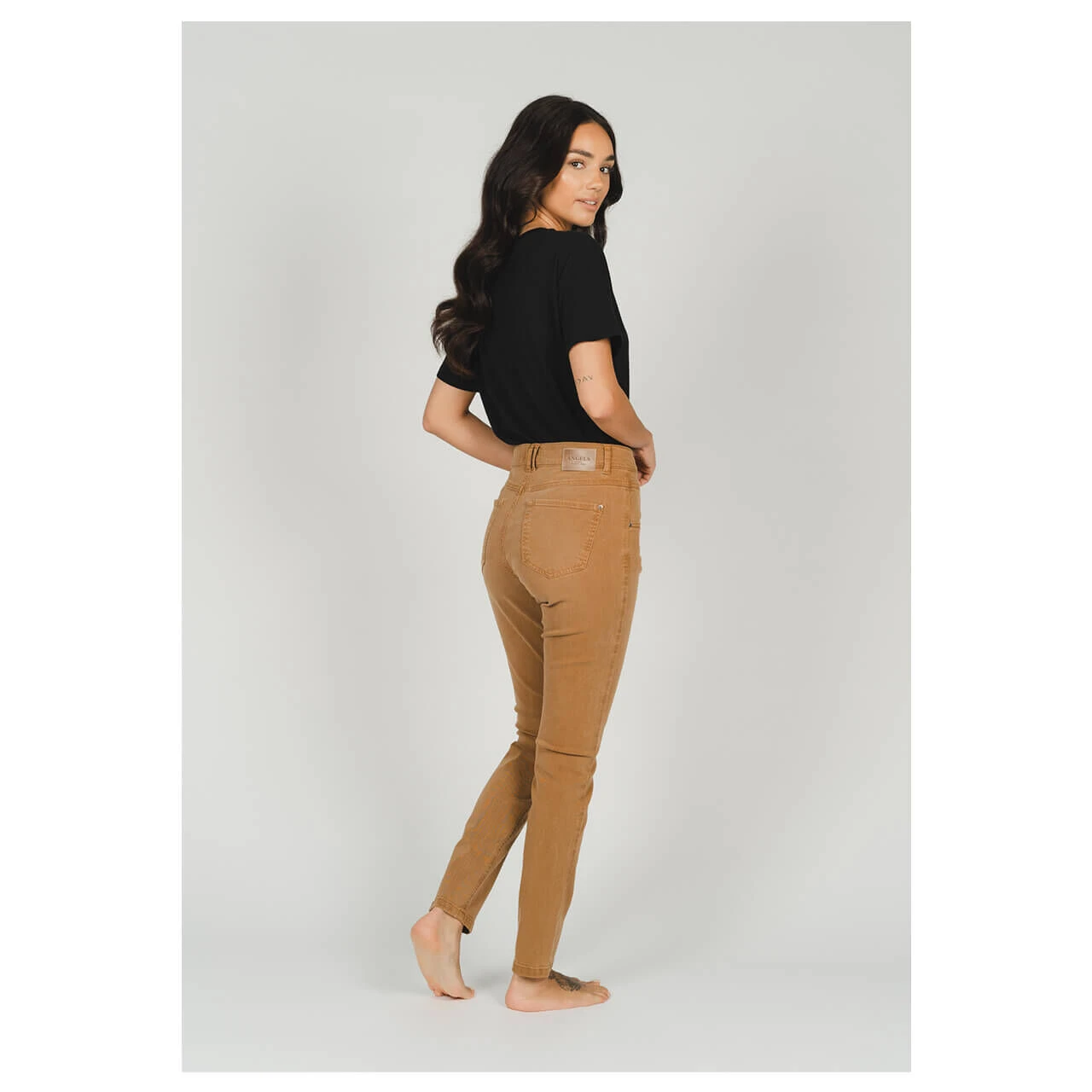 Angels Skinny Button Jeans Dark Camel Used 8 Angels Skinny Button Jeans Dark Camel Used – Bild 8
