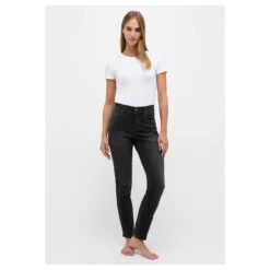 Angels Skinny Jeans Anthracite Used Buffi -Modezauber Günstiges Geschäft angels jeans skinny grau 1158 ansicht front