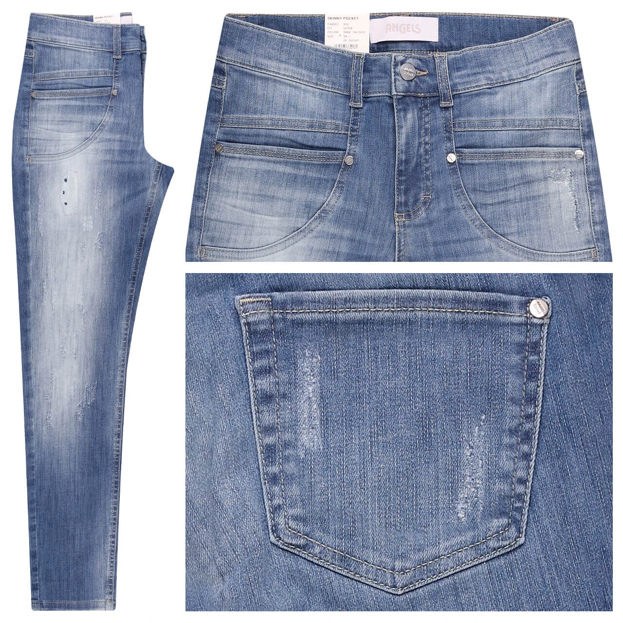 Angels Skinny Pocket Jeans Light Blue Destroyed 1 Angels Skinny Pocket Jeans Light Blue Destroyed