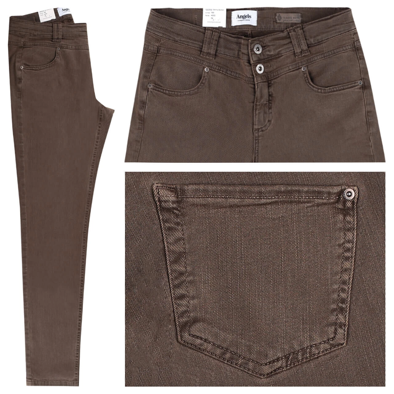 Angels Skinny Button Jeans Dark Terra Used 1 Angels Skinny Button Jeans Dark Terra Used