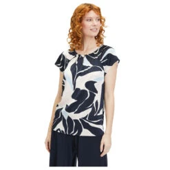 Betty Barclay Damen Kurzarm Bluse Dark Blue Rose 9 Betty Barclay Damen Kurzarm Bluse Dark Blue Rose -Modezauber Günstiges Geschäft betty barclay bluse blau 8847 model front