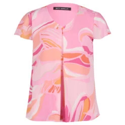 Betty Barclay Damen Kurzarm Bluse Pink Rose Print