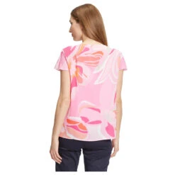 Betty Barclay Damen Kurzarm Bluse Pink Rose Print 10 Betty Barclay Damen Kurzarm Bluse Pink Rose Print -Modezauber Günstiges Geschäft betty barclay bluse kurzarm pink orange rosa 4843 ansicht model hinten