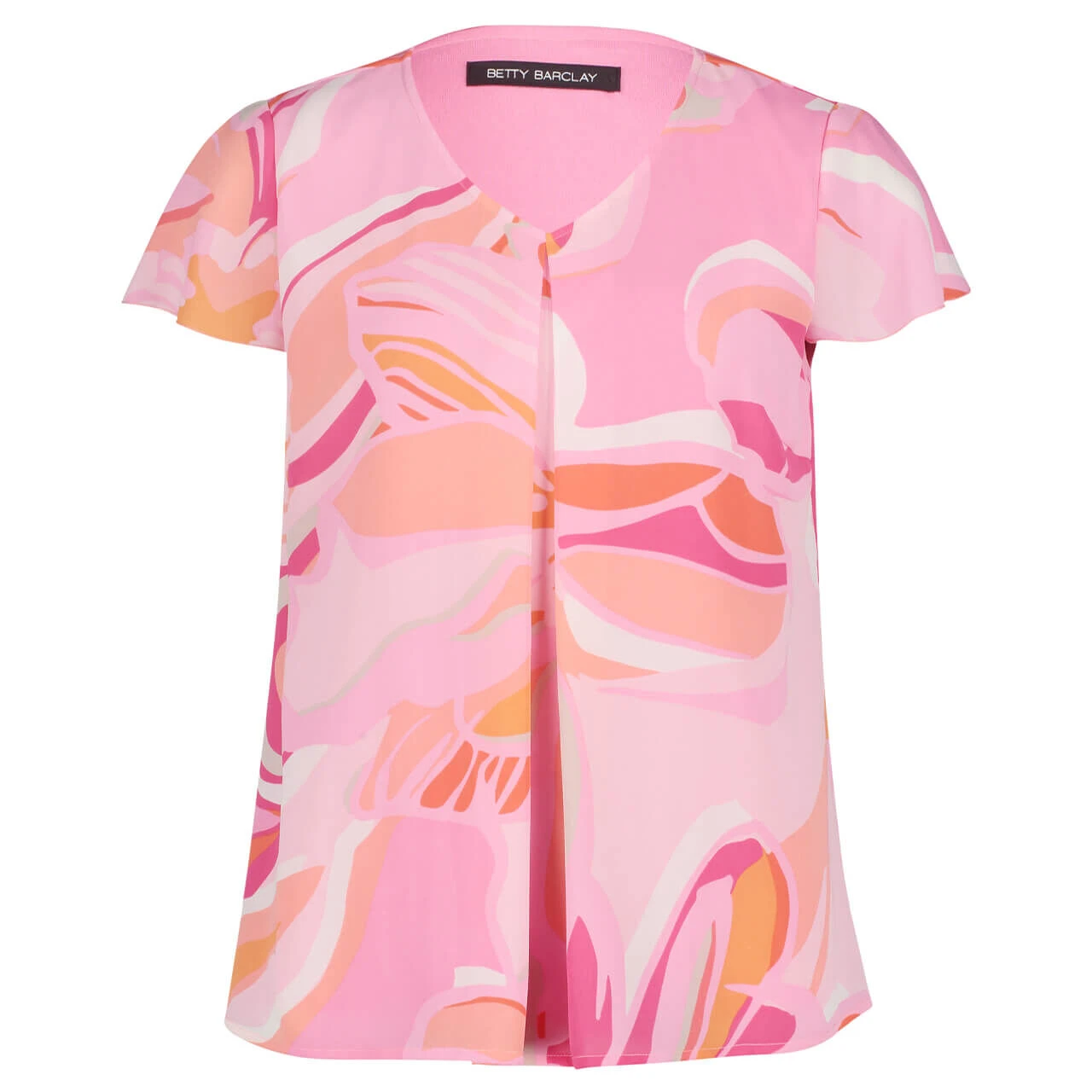 Betty Barclay Damen Kurzarm Bluse Pink Rose Print 1 Betty Barclay Damen Kurzarm Bluse Pink Rose Print