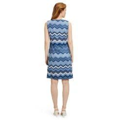 Betty Barclay Damen Trägerkleid Blue Cream Zigzag 10 Betty Barclay Damen Trägerkleid Blue Cream Zigzag -Modezauber Günstiges Geschäft betty barclay kleid kurz ohne arm blau 8811 model hinten