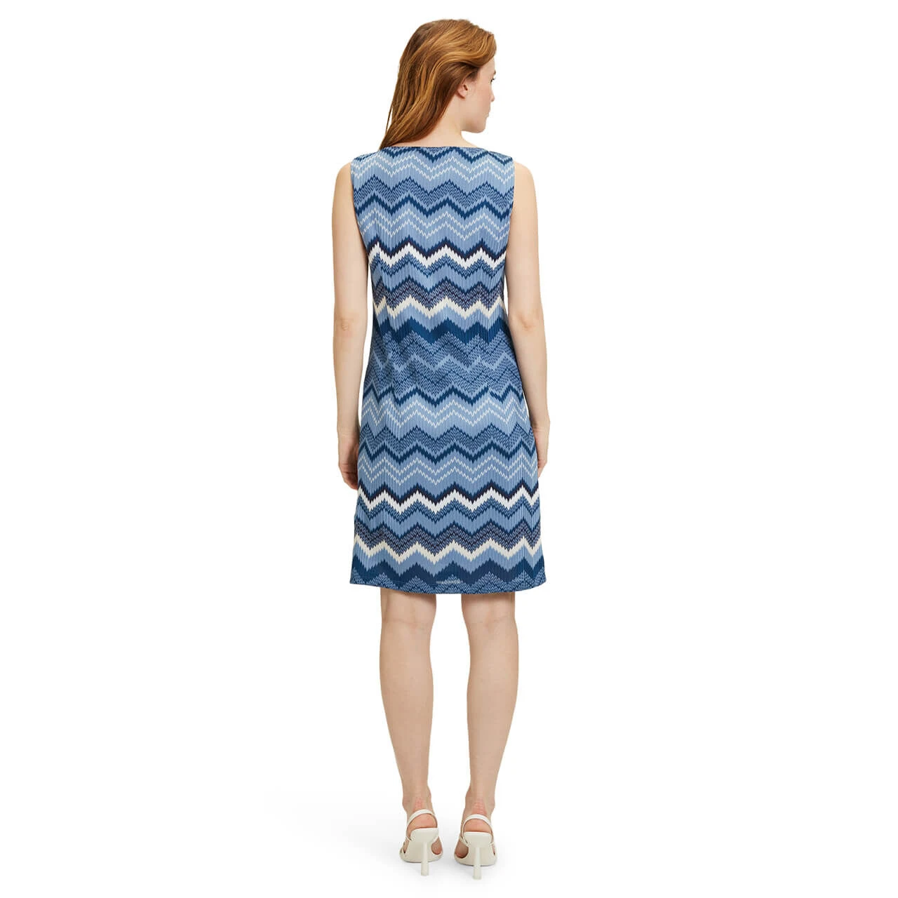 Betty Barclay Damen Trägerkleid Blue Cream Zigzag 4 Betty Barclay Damen Trägerkleid Blue Cream Zigzag – Bild 4