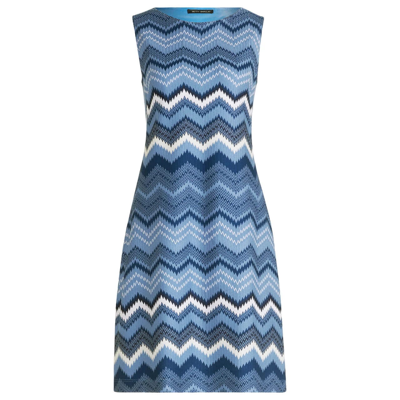 Betty Barclay Damen Trägerkleid Blue Cream Zigzag 1 Betty Barclay Damen Trägerkleid Blue Cream Zigzag