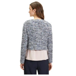 Betty Barclay Damen Bouclé Jacke Dark Blue Rose 10 Betty Barclay Damen Bouclé Jacke Dark Blue Rose -Modezauber Günstiges Geschäft betty barclay strickjacke blau 8847 model hinten