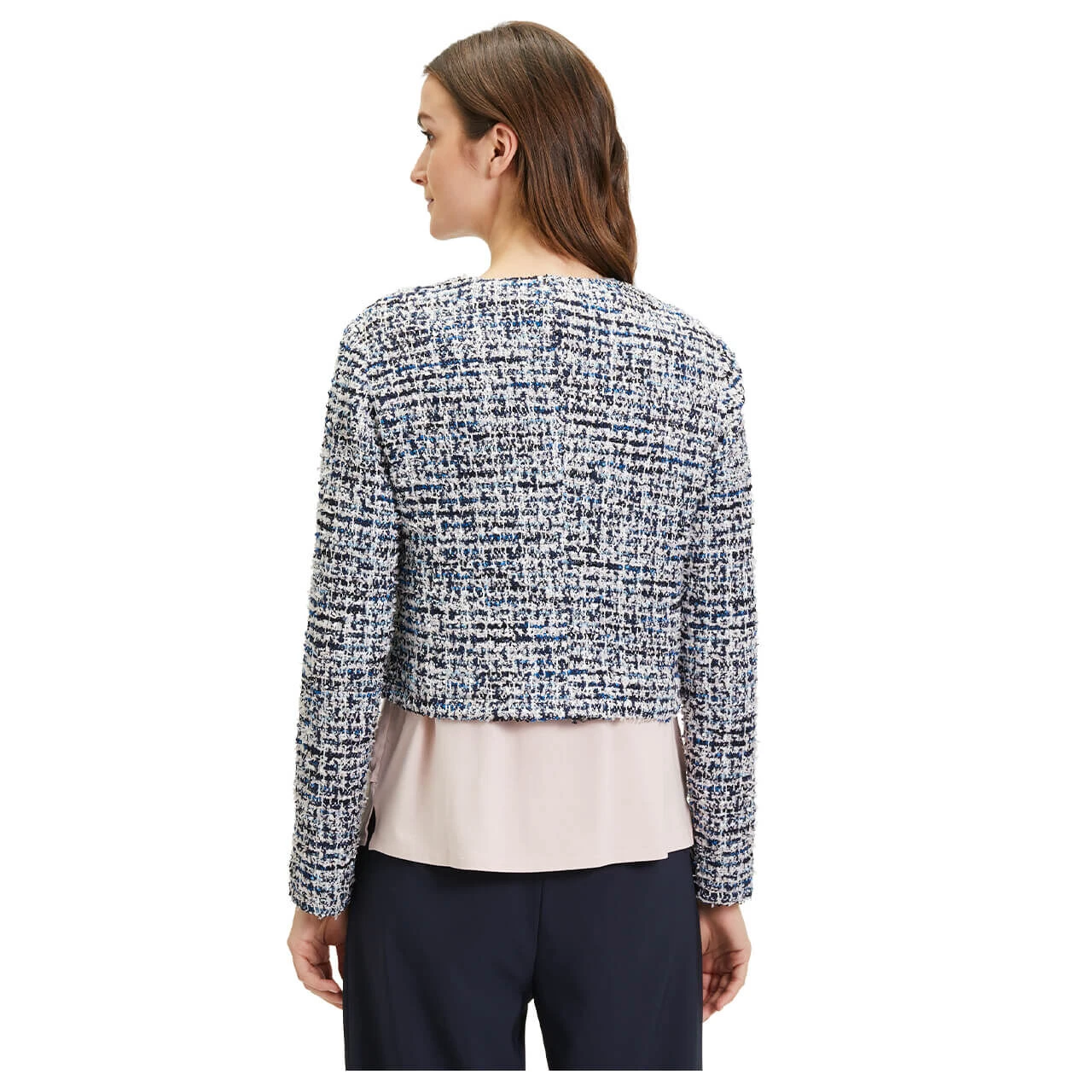 Betty Barclay Damen Bouclé Jacke Dark Blue Rose 4 Betty Barclay Damen Bouclé Jacke Dark Blue Rose – Bild 4