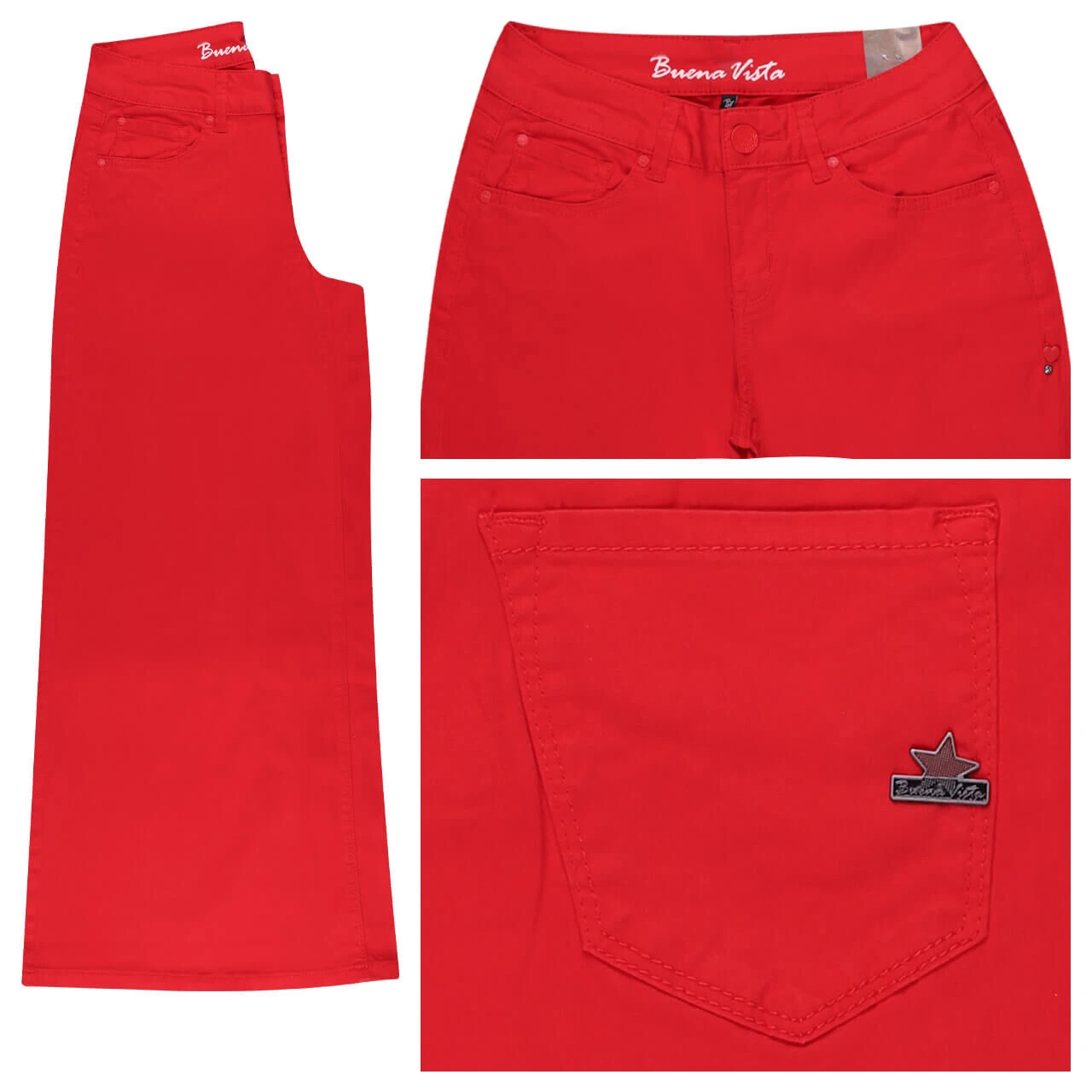 Buena Vista Italy Palazzo 7/8 Light Twill Baumwollhose Lipstick Red 1 Buena Vista Italy Palazzo 7/8 Light Twill Baumwollhose Lipstick Red