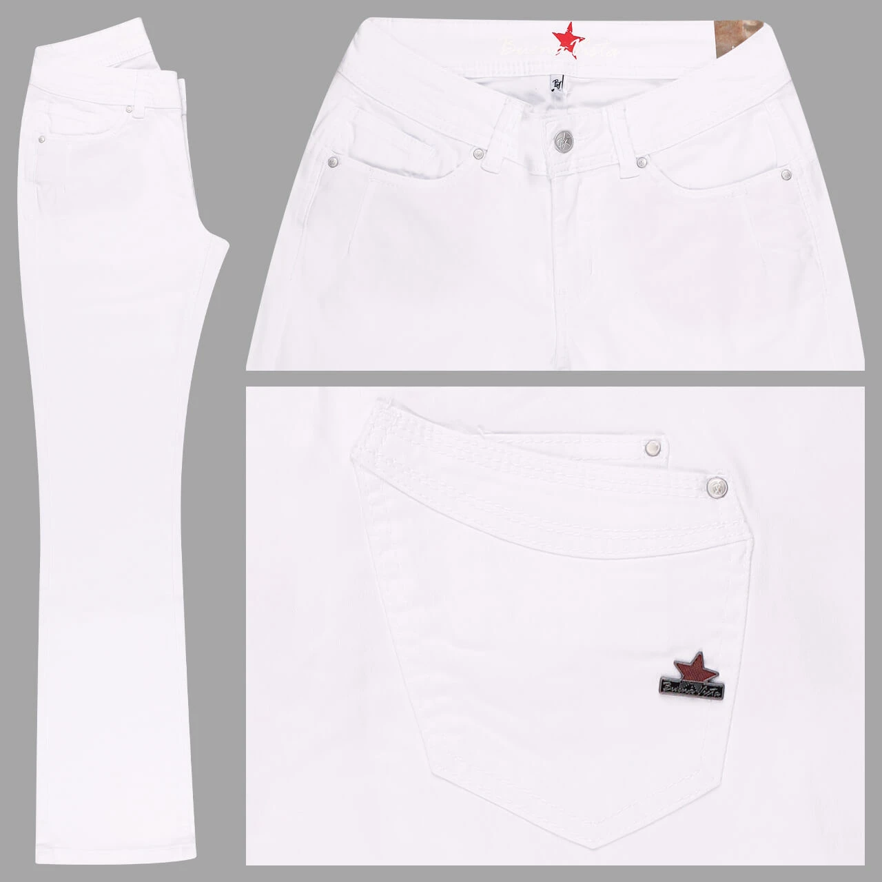 Buena Vista Malibu-Zip Bootcut Stretch Twill Baumwollhose White 1 Buena Vista Malibu-Zip Bootcut Stretch Twill Baumwollhose White