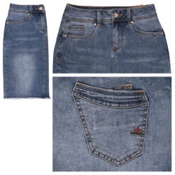 Buena Vista Malibu-Zip Skirt Stretch Denim Jeansrock Mid Stone -Modezauber Günstiges Geschäft buena vista jeans malibu zip skirt mid stone 6980