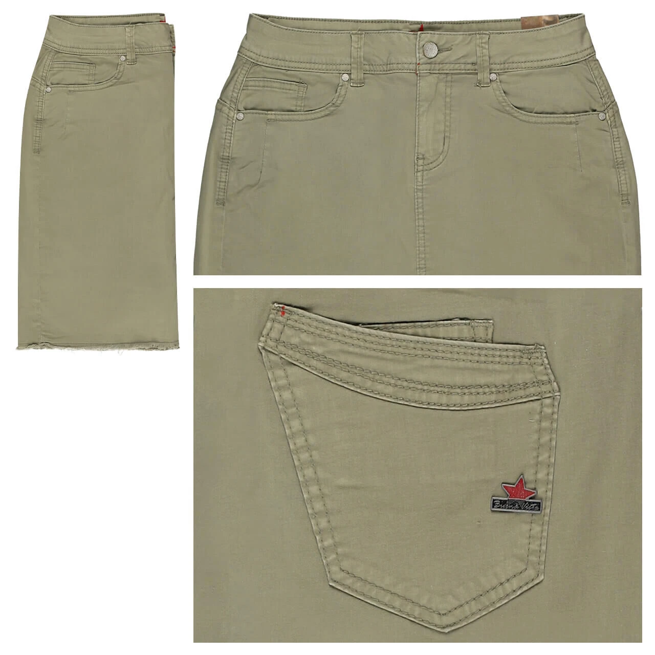 Buena Vista Malibu-Zip Skirt Stretch Twill Baumwollrock Aloe 3 Buena Vista Malibu-Zip Skirt Stretch Twill Baumwollrock Aloe – Bild 3