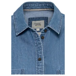 Camel Active Damen Kurzarm Jeanskleid Indigo Blue 6 Camel Active Damen Kurzarm Jeanskleid Indigo Blue -Modezauber Günstiges Geschäft camel active halfsleeved dress kleid blau 40 detail vorne
