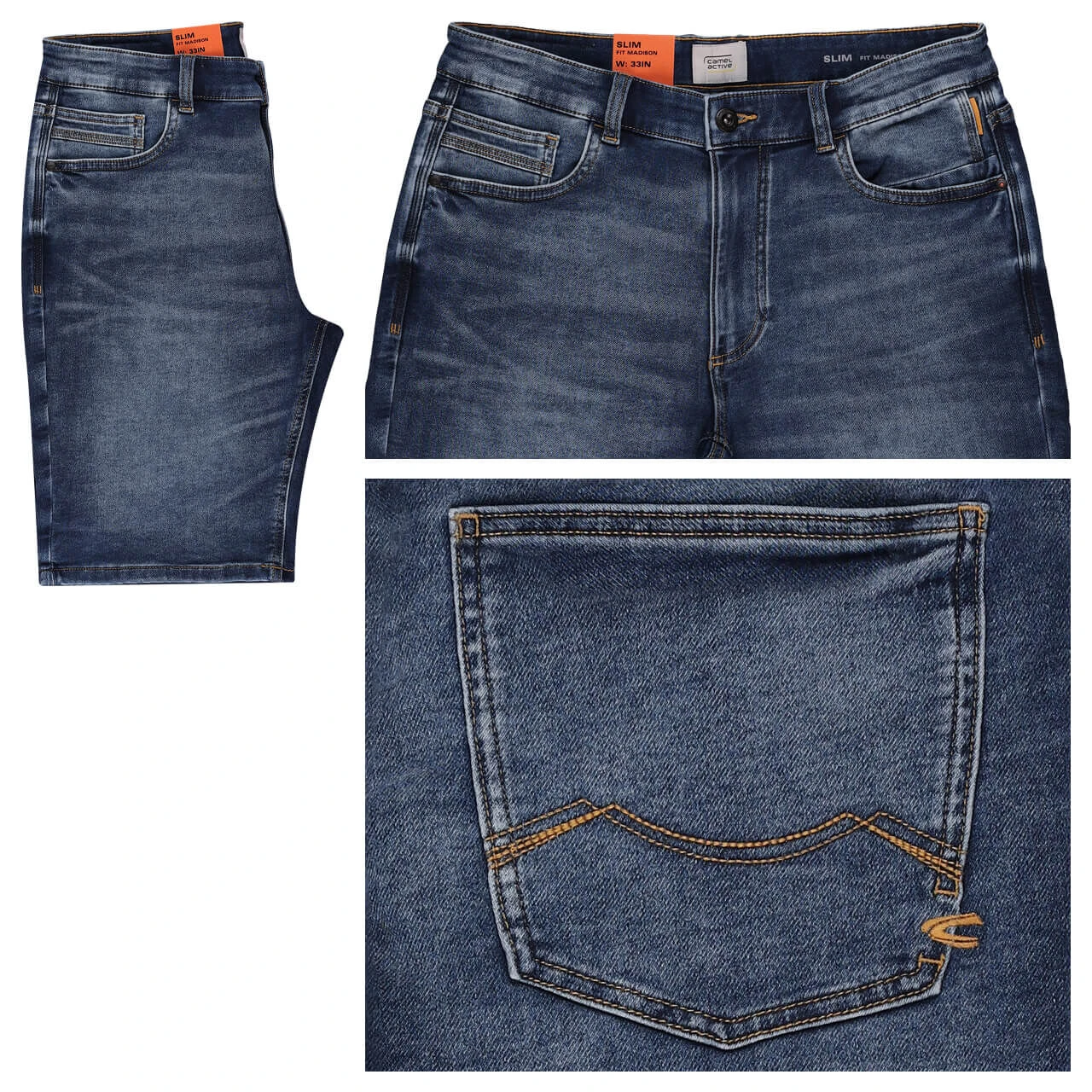 Camel Active Madison FleXXX Jeans Bermuda Classic Blue 1 Camel Active Madison FleXXX Jeans Bermuda Classic Blue