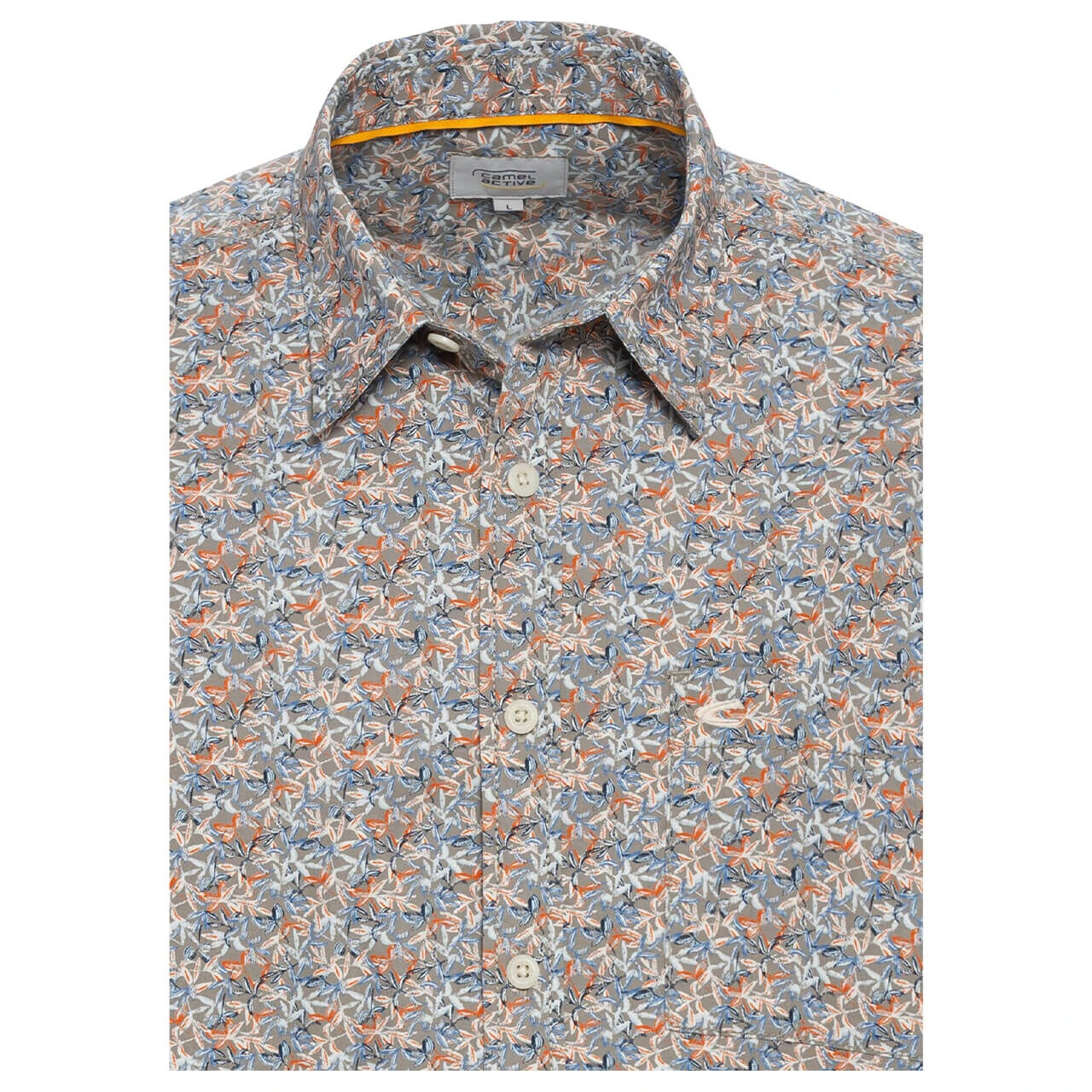 Camel Active Herren 1/2 Arm Hemd Khaki Allover Print 3 Camel Active Herren 1/2 Arm Hemd Khaki Allover Print – Bild 3