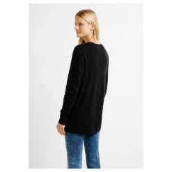 Cecil Damen Long Strickjacke Basic Open Cardigan Black 7 Cecil Damen Long Strickjacke Basic Open Cardigan Black -Modezauber Günstiges Geschäft cecil basic open cardigan strickjacke schwarz 10001 hinten