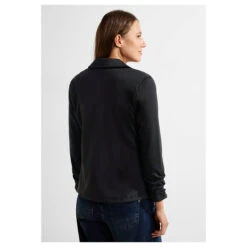 Cecil Damen Sweat Blazer Black -Modezauber Günstiges Geschäft cecil blazer gathering detail schwarz 10001 model hinten