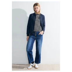 Cecil Damen 3/4 Arm Shirt Boatneck Melange Stripe Universal Blue 10 Cecil Damen 3/4 Arm Shirt Boatneck Melange Stripe Universal Blue -Modezauber Günstiges Geschäft cecil boatneck melange stripe streifenshirt blau 25512 model