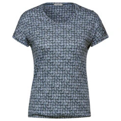 Cecil Damen T-Shirt Button With Minimalprint Universal Blue