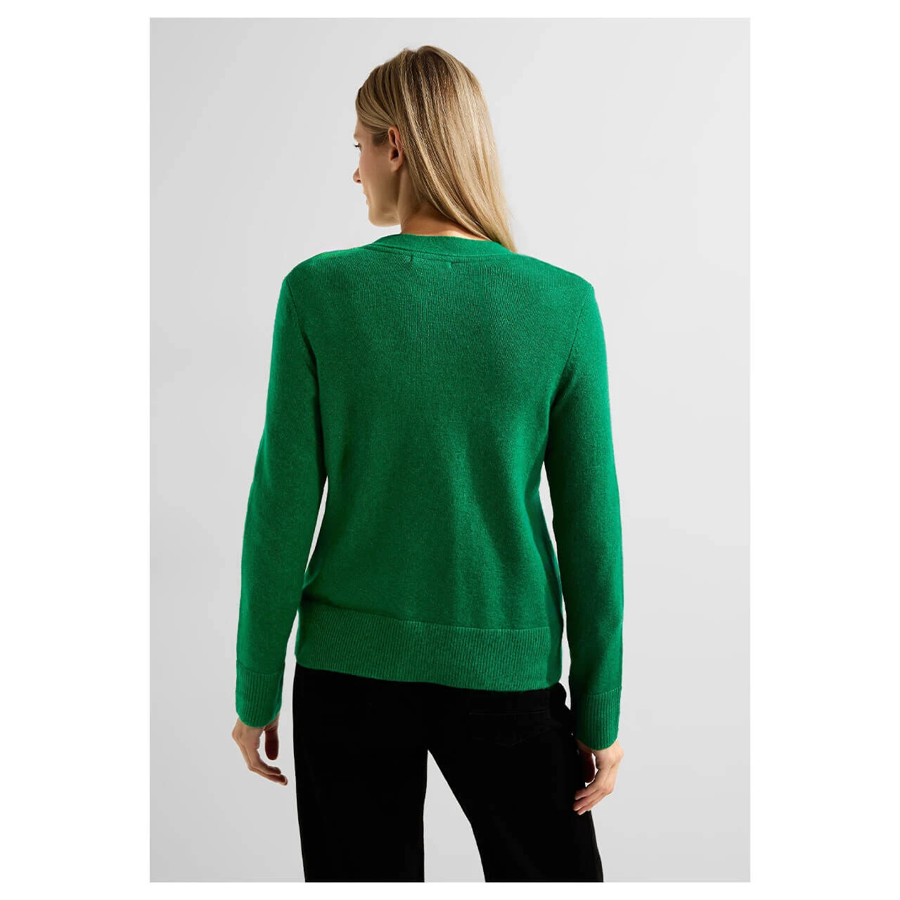 Cecil Damen Strickjacke Cozy Buttoned Cardigan Bright Green Melange 3 Cecil Damen Strickjacke Cozy Buttoned Cardigan Bright Green Melange – Bild 3