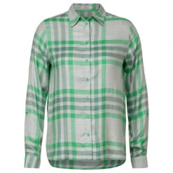 Cecil Damen Langarm Bluse Check Blouse Real Grey Melange