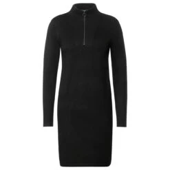 Cecil Damen Langarm Kleid Cozy Zip Troyer Black