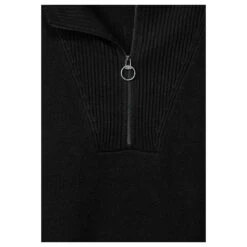 Cecil Damen Langarm Kleid Cozy Zip Troyer Black 9 Cecil Damen Langarm Kleid Cozy Zip Troyer Black -Modezauber Günstiges Geschäft cecil cosy zip troyer dress troyerkleid schwarz 10001 detail
