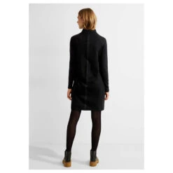 Cecil Damen Langarm Kleid Cozy Zip Troyer Black 7 Cecil Damen Langarm Kleid Cozy Zip Troyer Black -Modezauber Günstiges Geschäft cecil cosy zip troyer dress troyerkleid schwarz 10001 model hinten