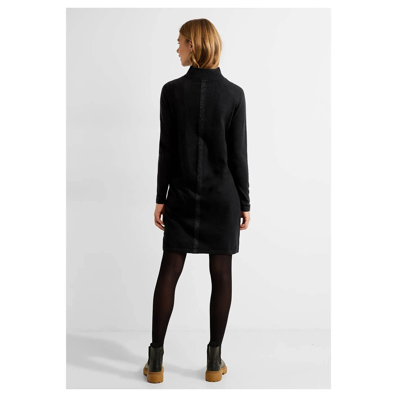 Cecil Damen Langarm Kleid Cozy Zip Troyer Black 3 Cecil Damen Langarm Kleid Cozy Zip Troyer Black – Bild 3