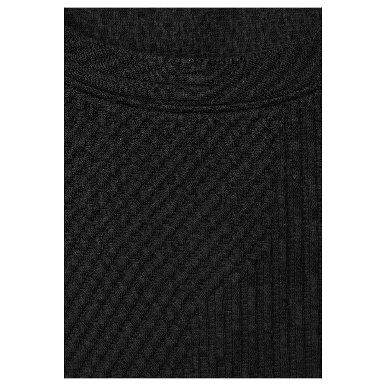 Cecil Damen Sweatshirt Cropped Structure Black 6 Cecil Damen Sweatshirt Cropped Structure Black – Bild 6