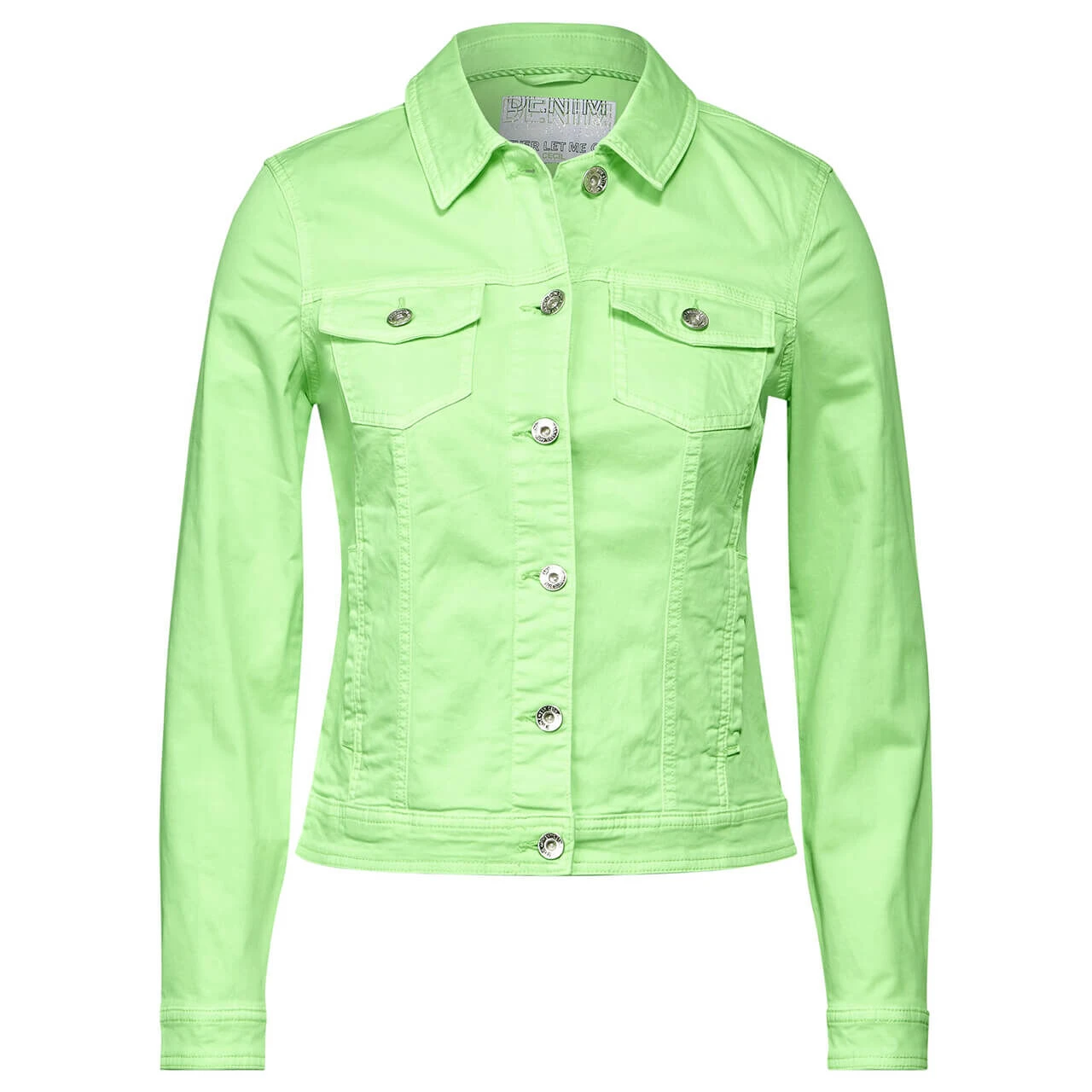 Cecil Damen Jeansjacke Matcha Lime 1 Cecil Damen Jeansjacke Matcha Lime