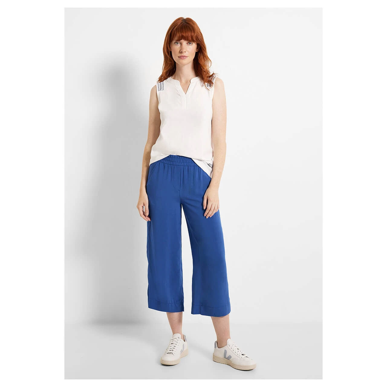 Cecil Neele Wideleg Capri 3/4 Hose Blue Sea 5 Cecil Neele Wideleg Capri 3/4 Hose Blue Sea – Bild 5