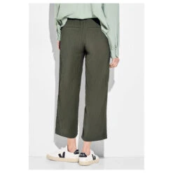 Cecil Neele Structure 7/8 Hose Cool Khaki -Modezauber Günstiges Geschäft cecil jeans neele structure gruen 15747 model hinten