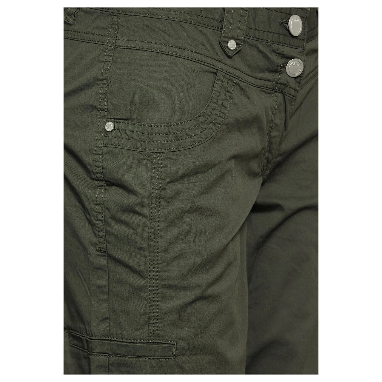 Cecil New York Capri Papertouch 3/4 Baumwollhose Strong Khaki 10 Cecil New York Capri Papertouch 3/4 Baumwollhose Strong Khaki – Bild 10