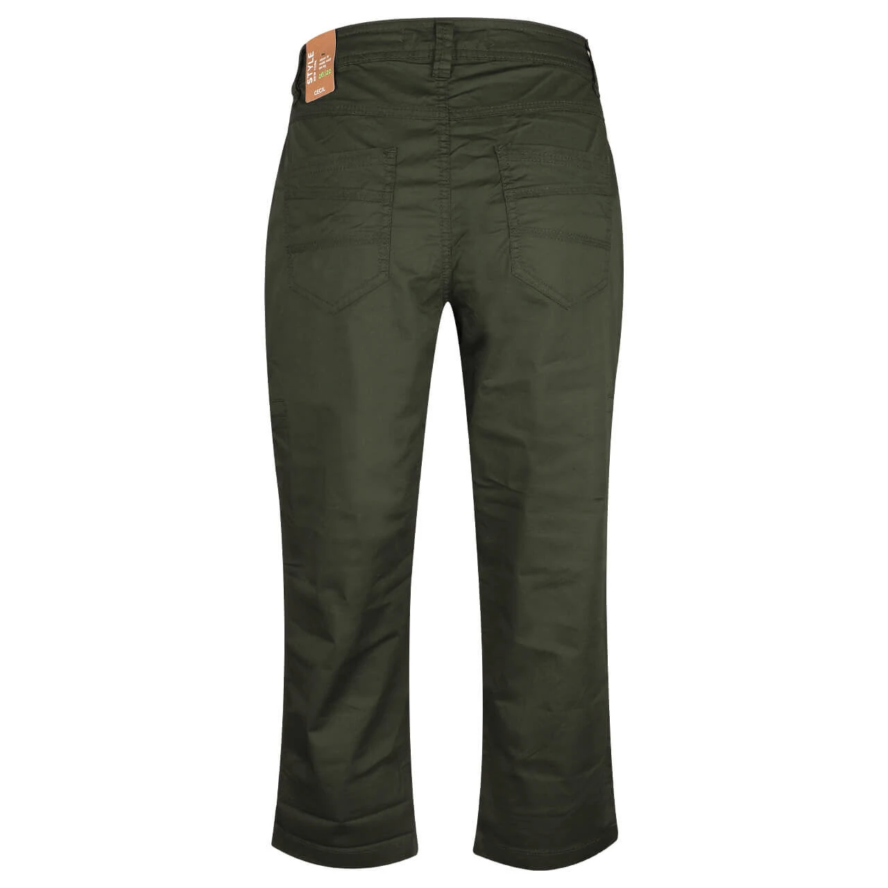 Cecil New York Capri Papertouch 3/4 Baumwollhose Strong Khaki 2 Cecil New York Capri Papertouch 3/4 Baumwollhose Strong Khaki – Bild 2