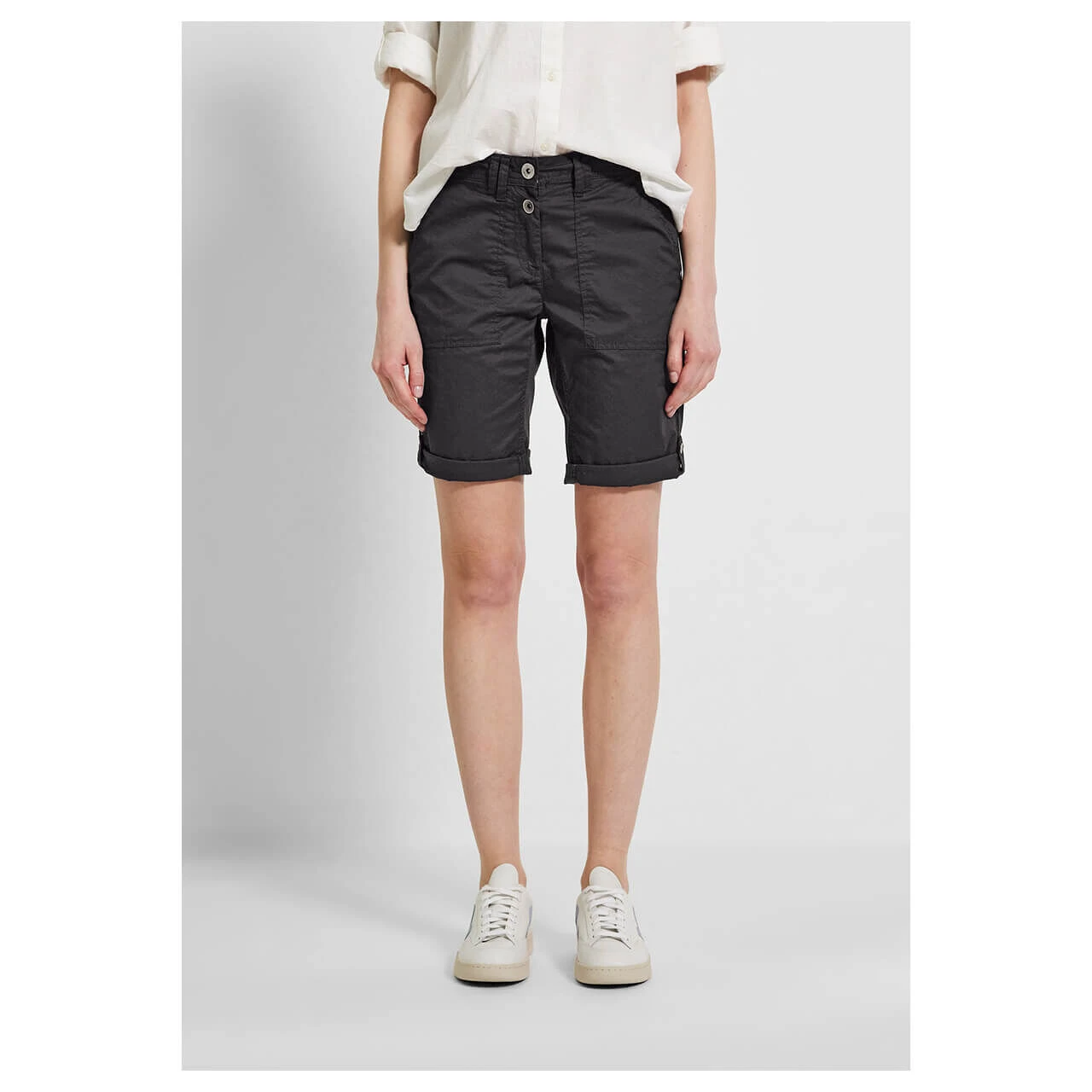 Cecil New York Baumwoll Shorts Carbon Grey 4 Cecil New York Baumwoll Shorts Carbon Grey – Bild 4