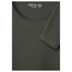 Cecil Damen Langarm Shirt Pia Dynamic Khaki -Modezauber Günstiges Geschäft cecil langarmshirt pia khaki 15612 detail