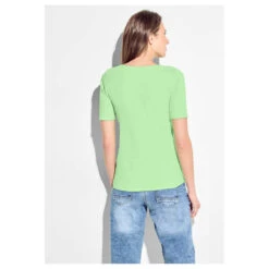 Cecil Damen T-Shirt Lena Matcha Lime -Modezauber Günstiges Geschäft cecil lena gruen 15742 model hinten
