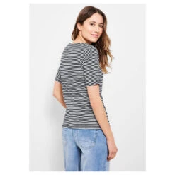 Cecil Lena T-Shirt Deep Blue Stripes -Modezauber Günstiges Geschäft cecil lena stripe t shirt blau 20128 hinten