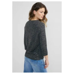 Cecil Damen 3/4 Arm Shirt Minimal Tunic Strong Khaki Printed -Modezauber Günstiges Geschäft cecil minimal tunic gruen 25382 model hinten