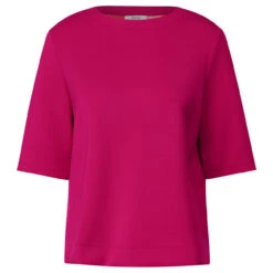 Cecil Damen Kurzarm Sweatshirt Pink Sorbet