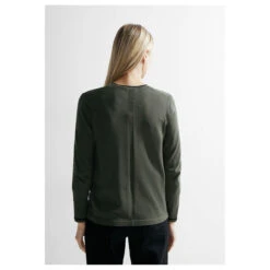 Cecil Damen Strickjacke Open Basic Cardigan Dynamic Khaki -Modezauber Günstiges Geschäft cecil open basic cardigan gruen 25612 model hinten