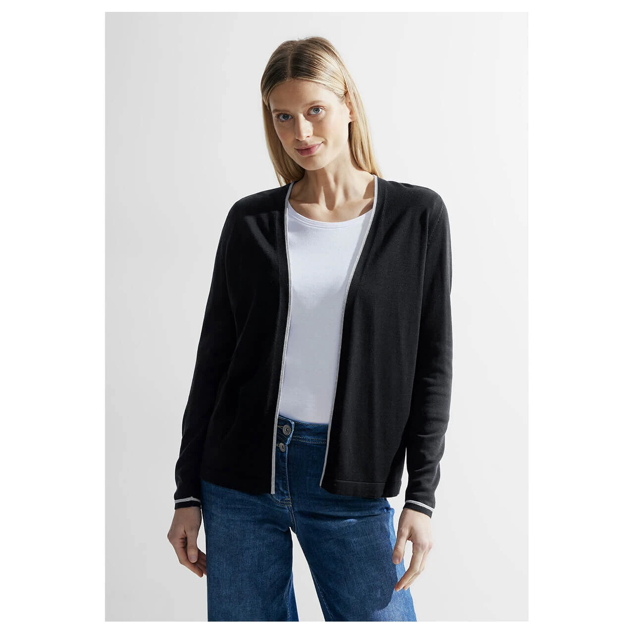 Cecil Damen Strickjacke Open Basic Cardigan Black 2 Cecil Damen Strickjacke Open Basic Cardigan Black – Bild 2