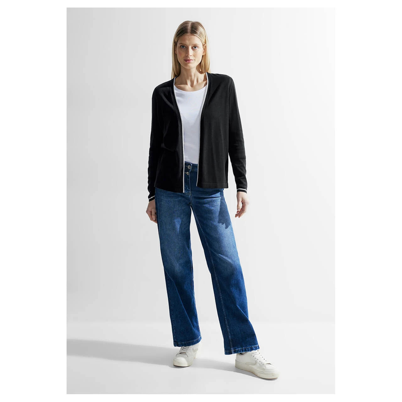 Cecil Damen Strickjacke Open Basic Cardigan Black 4 Cecil Damen Strickjacke Open Basic Cardigan Black – Bild 4