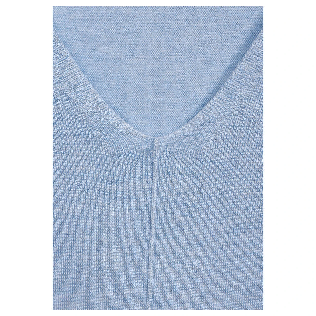 Cecil Damen 3/4 Arm Pullover Oversized V-Neck Tranquil Blue Melange 5 Cecil Damen 3/4 Arm Pullover Oversized V-Neck Tranquil Blue Melange – Bild 5
